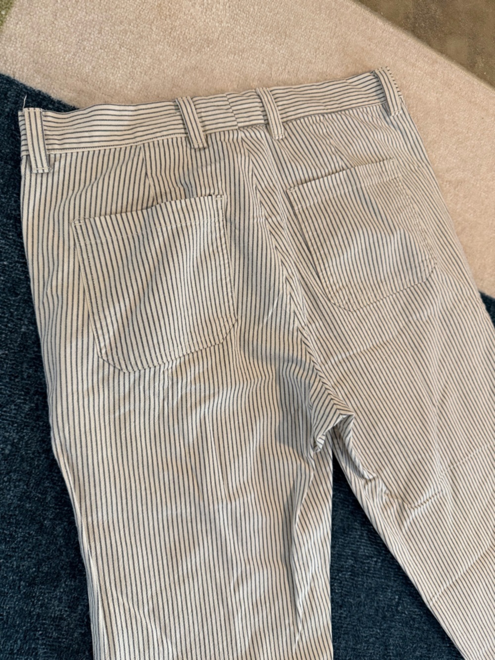 American Apparel Striped Cotton Chino Pants - Blue/White - Picture 9 of 10